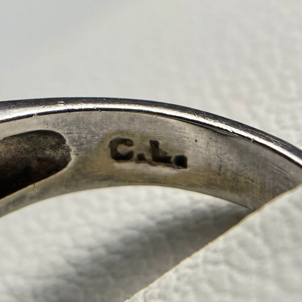 Sterling Silver CZ Teardrop Ring Size 6 Vintage CL Mark - Picture 6 of 13